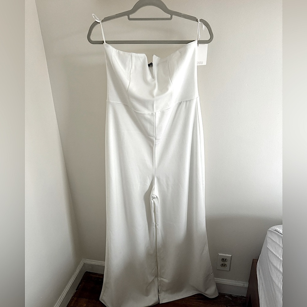 NWT Kittenish Tessa Jumpsuit XL Jesse James Decker White Wedding Strapless NEW